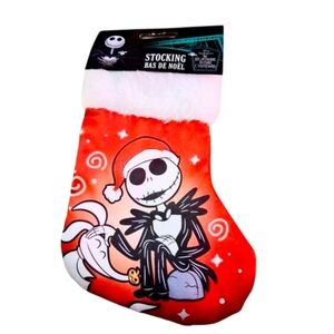 Nightmare Before Xmas Stocking Red Polyester Synthetic Fleece (1)